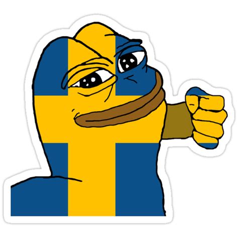 Punching Pepe Sweden Stickers By Meme Magician Redbubble