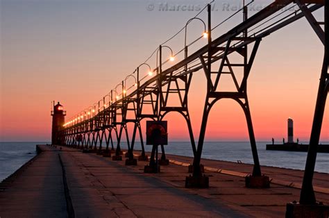 Marcus W Reinkensmeyer Michigan Lake And Landscape South Haven Pier And Lighthouse