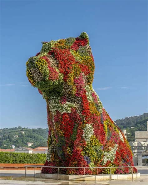 Bilbao Spain June 13 Puppy Sculpture Near Guggenheim Museum Stock