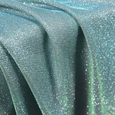 Shiny Mint To Midnight Glitter Ombre Lurex Fabric Oneyard