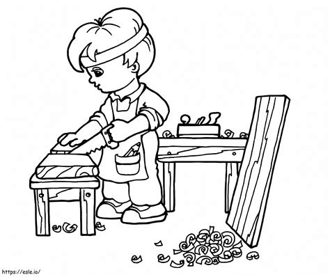 Boy Carpenter coloring page