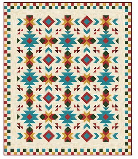 Southwest Quilt Pattern Southwest quilt Nativ American | Etsy | Southwest quilt patterns, Quilt 