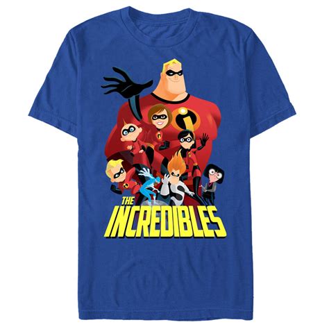 The Incredibles Mens The Incredibles Group Shot T Shirt Royal Blue