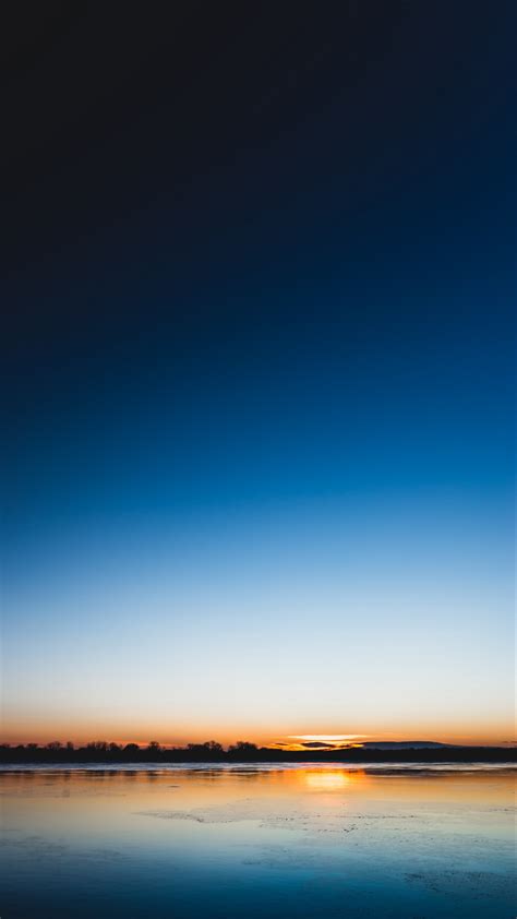 Wallpaper Lake Sunset Horizon Distant Twilight 朝 空 壁紙 Iphone