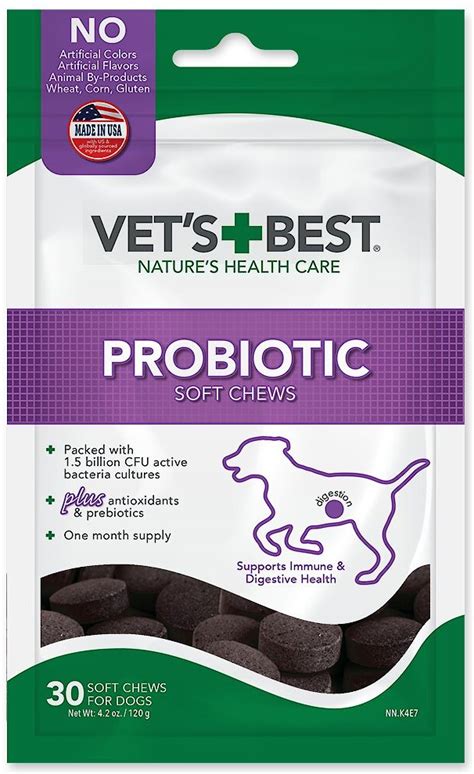 Vets Best Probiotic Soft Chews Dog Supplement 30 Count