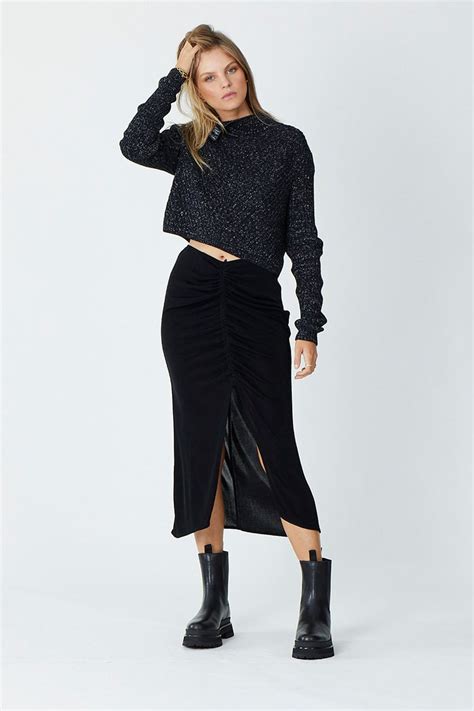 The Liz Rouched Midi Skirt Shopperboard