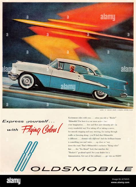Oldsmobile From 1955 Vintage Car Advertising Stock Photo Alamy