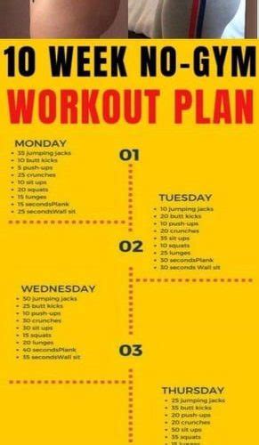 Regular workout is very important and each individual should workout no matter how busy they are. 10 Week No-Gym Home Workout Plan - fitnes nutrition | At ...