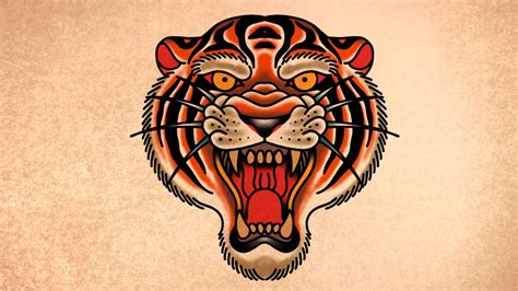 How To Draw A Easy Tiger Face Youtube Traditional Tiger Tattoo