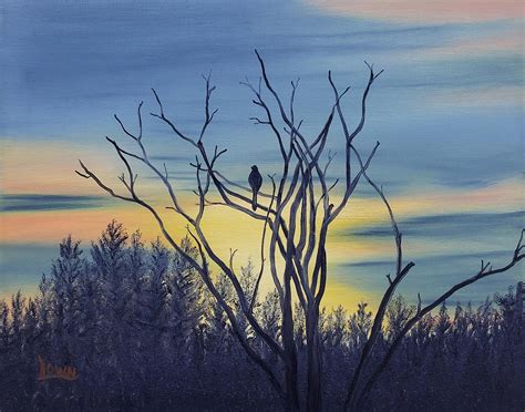 Evening Silhouette Painting By Wayne Lown Pixels