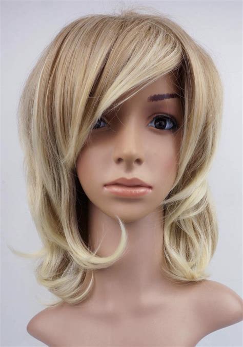 W11 Caramel Blonde Ombre Mix Ladies Wig Medium Length Permatease Top