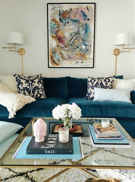 Smart idea blue couch living room design ideas. Velvet Sofa - Are They Durable, Practical and Easy to ...