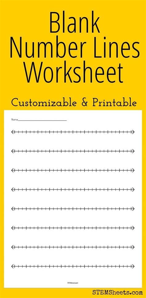 Blank Number Lines Worksheet Customizable And Printable Kindergarten