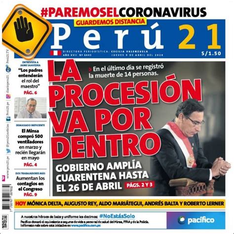 Periódico Perú 21 Perú Periódicos De Perú Edición De Jueves 9 De Free