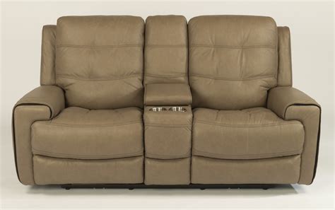 Wicklow Leather Power Reclining Loveseat With Console And Power