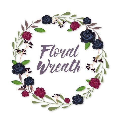 Free Vector Floral Wreath Design