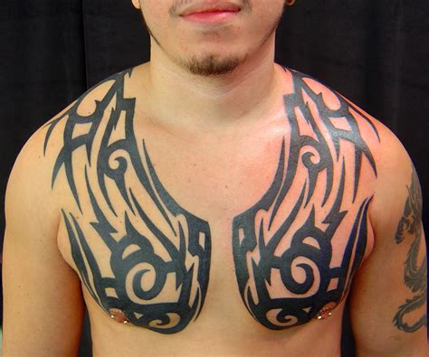 25 Beautiful Tribal Chest Tattoos