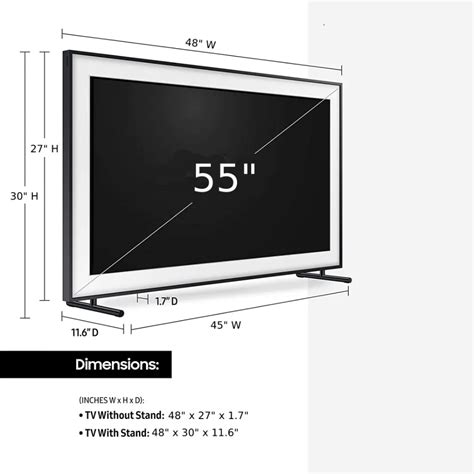 How Wide Is A 55 Inch Tv 55 Inch Tv Dimensions Splaitor Tv 55