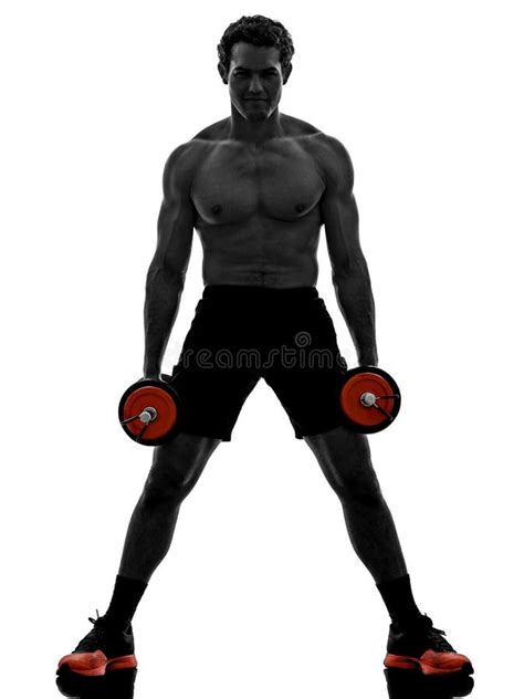 Man Weights Body Builders Training Exercises Stock Image Image Of