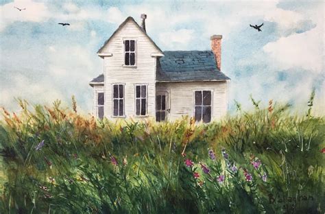 Old Farmhouse Watercolor