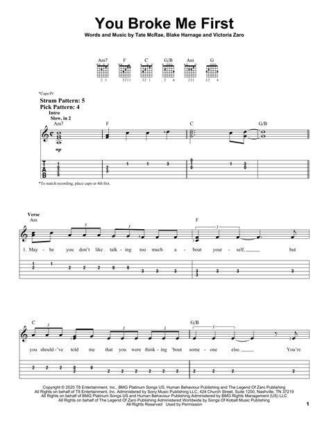 You Broke Me First By Tate Mcrae Easy Guitar Tab Guitar Instructor