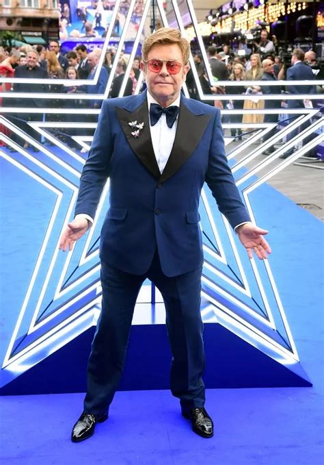 Elton John Dazzles At Rocketman Premiere Alongside Taron Egerton And