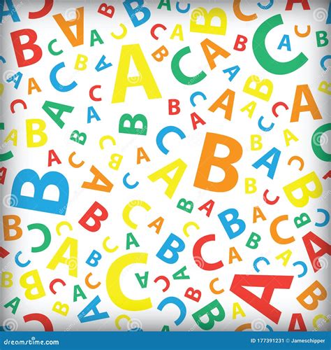 Multicoloured Abc Letter Background Seamless Stock Vector