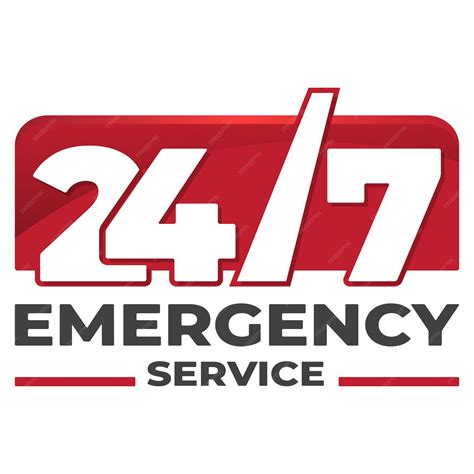 Premium Vector 24 Hour Emergency Service Label Design