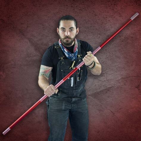 Red Competition Aluminum Bo Staff Light Metal Weapons Demonstration