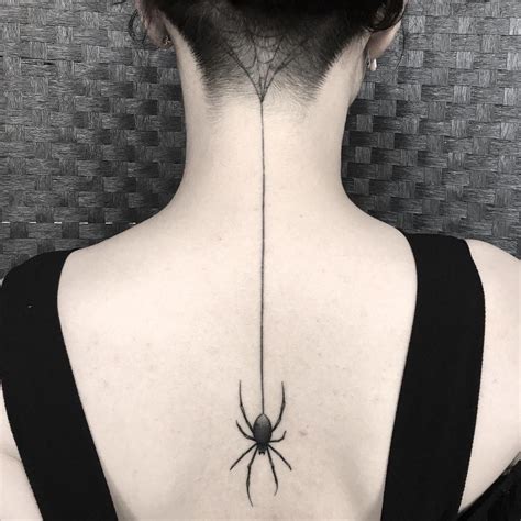 Spider Net Tattoo On Back Healed On Scardoodles By Smicktattooer