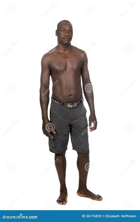 Junger Schwarzer Mann Mit Nacktem Oberem K Rper Stockfoto Bild Von