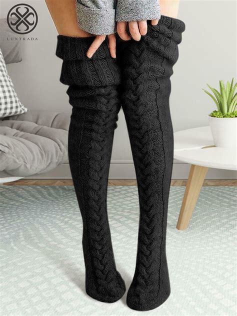 Luxtrada Women Winter Warm Knit Cable Long Socks Stockings Casual Wool