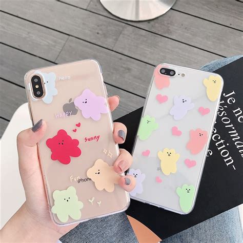 Case Bear Soft Case For Iphone 6 6s Plus Cute Transparent Korean Bear