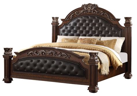 Hd 7012 Ckbd Traditional Bedroom Set In Champagne Leather By Homey