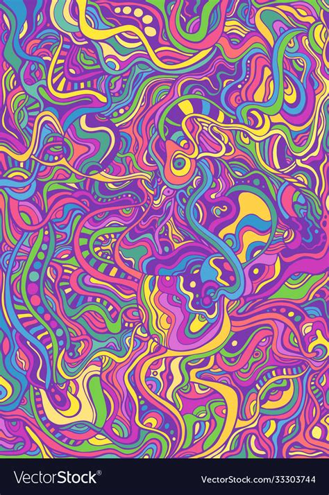 Abstract Ornamental Doodle Style Line Psychedelic Vector Image
