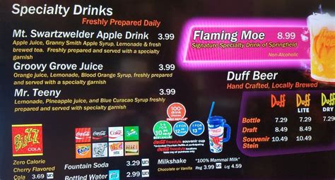 Finish dinner off right with odd moe's special dough dunkers! Flaming Moe's Menu and Drink Review — UO FAN GUIDE