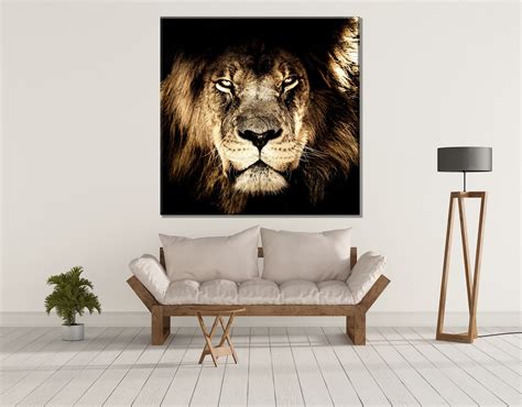 Lion Beautiful Canvas Wall Art Print Decor Ready To Hang Etsy