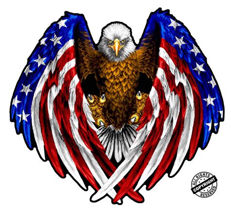 Bald Eagle American Flag Eagle Wings Vinyl Magnet 55