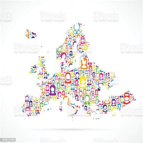 Europe Map With People Stok Vektör Sanatı And Demografi‘nin Daha Fazla