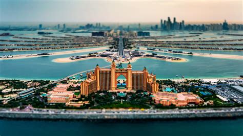 Tilt Shift Cityscape Dubai United Arab Emirates Hd Wallpaper