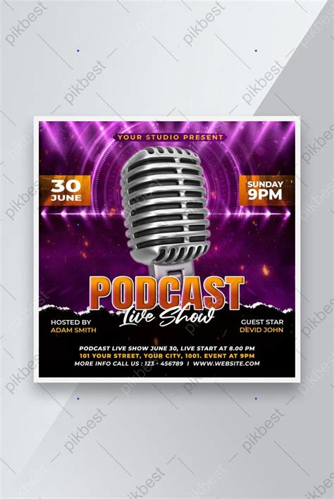 Podcast Talk Show Flyer And Instagram Post Template Psd Free Download Pikbest