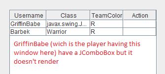 Java Jcombobox Added In Specific Jtable Cell Does Not Render Stack My