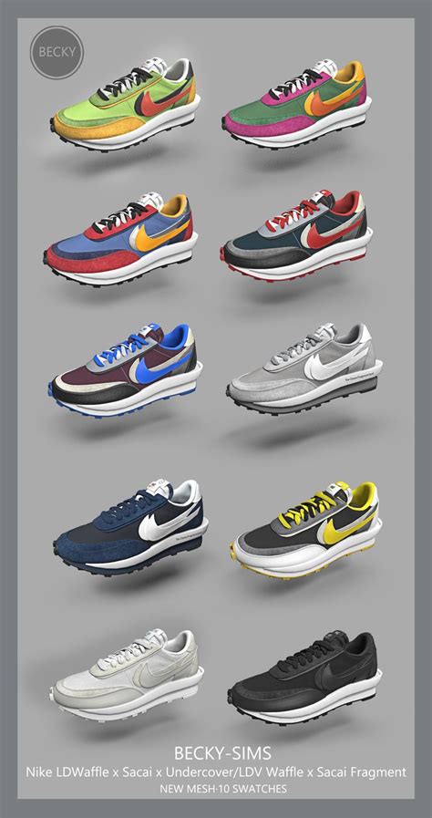 Beckysims Nike Ld Waffle Xsacai Sneakers Beckysims Sims 4 Cc Shoes
