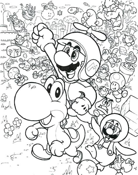 A video game with mario and goomba. Galaxy Coloring Pages at GetColorings.com | Free printable ...