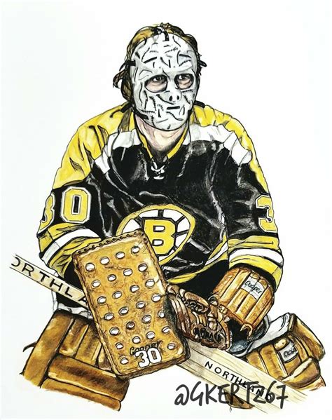 Gerry Cheevers Art By Glen Kertes Boston Sports Art Boston Bruins