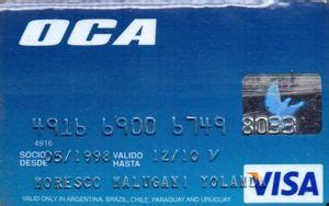 Tarjeta De Banco Oca Oca UruguayCol UY VI