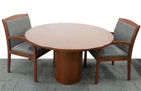 48 Round Wood Cherry Conference Table Transfer Enterprises Inc