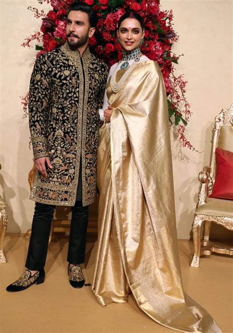 Loved Deepika Padukone S Gold Kanjeevaram Reception Sari Get Her Look Now VOGUE India