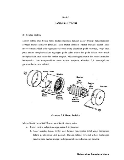 Bab 2 Landasan Teori 21 Motor Listrik Motor Listrik Arus Bolak
