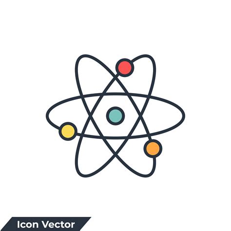 Physics Icon Logo Vector Illustration Quantum Atom Symbol Template For